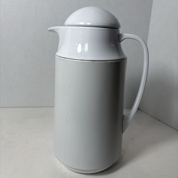 Corning Thermique 1 Qt Thermal Carafe Server Pitcher Plain White Hot Cold Ins G2 - Picture 1 of 9